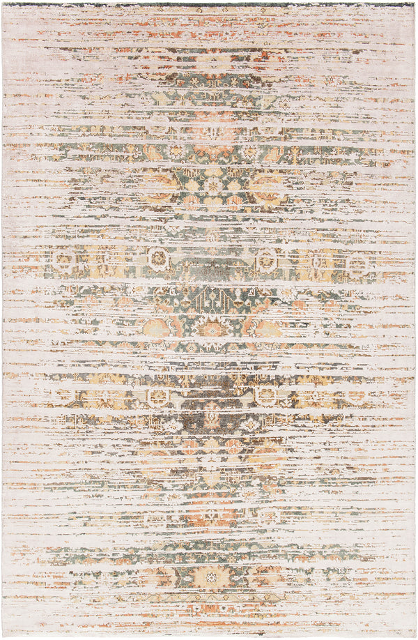Chandra Rugs Vingel 65% Wool + 35% Viscose Hand-Knotted Traditional Rug Green/Beige/Brown 9' x 13'