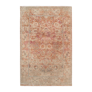 AMER Rugs Vintage VIN-1 Hand-Knotted Bordered Transitional Area Rug Orange/Tan 10' x 14'