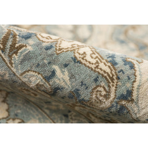 AMER Rugs Vintage VIN-10 Hand-Knotted Bordered Transitional Area Rug Blue 10' x 14'