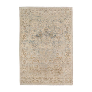AMER Rugs Vintage VIN-3 Hand-Knotted Bordered Transitional Area Rug Blue/Tan 10' x 14'