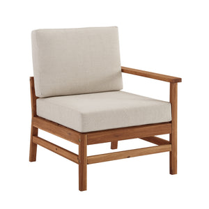 Walker Edison Vincent Modern/Contemporary Acacia Wood Chevron Right Arm Sectional VIODRASECBRB