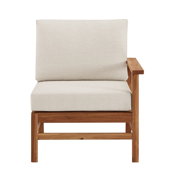 Walker Edison Vincent Modern/Contemporary Acacia Wood Chevron Right Arm Sectional VIODRASECBRB