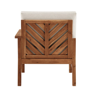 Walker Edison Vincent Modern/Contemporary Acacia Wood Chevron Right Arm Sectional VIODRASECBRB