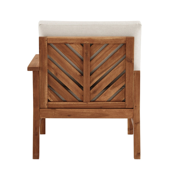 Walker Edison Vincent Modern/Contemporary Acacia Wood Chevron Right Arm Sectional VIODRASECBRB