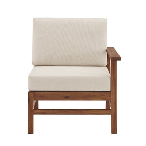 Walker Edison Vincent Modern/Contemporary Acacia Wood Chevron Right Arm Sectional VIODRASECDBB