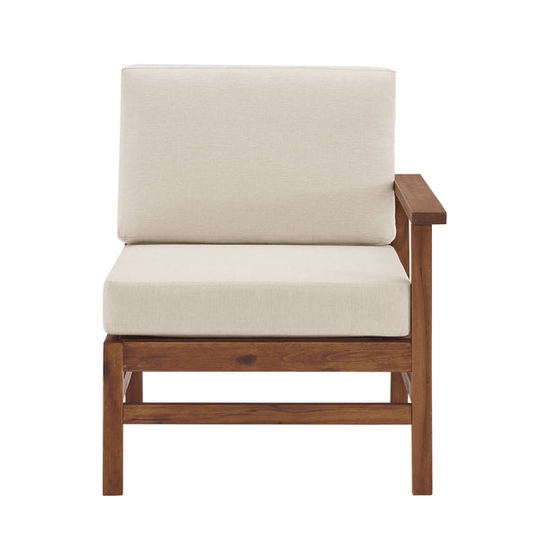 Walker Edison Vincent Modern/Contemporary Acacia Wood Chevron Right Arm Sectional VIODRASECDBB