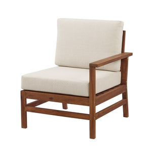 Walker Edison Vincent Modern/Contemporary Acacia Wood Chevron Right Arm Sectional VIODRASECDBB