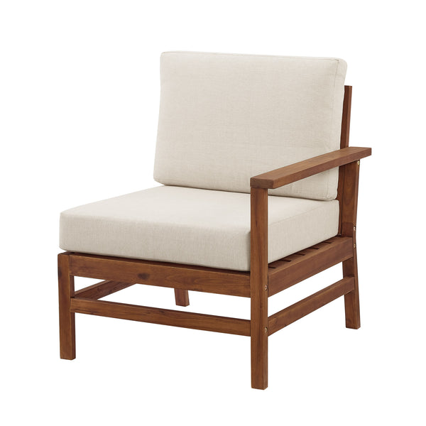 Walker Edison Vincent Modern/Contemporary Acacia Wood Chevron Right Arm Sectional VIODRASECDBB