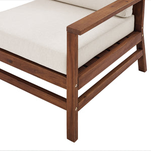 Walker Edison Vincent Modern/Contemporary Acacia Wood Chevron Right Arm Sectional VIODRASECDBB