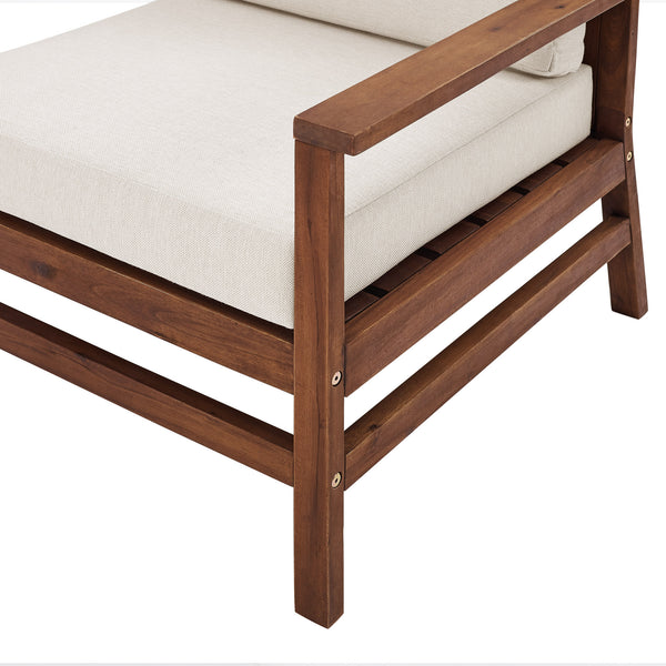 Walker Edison Vincent Modern/Contemporary Acacia Wood Chevron Right Arm Sectional VIODRASECDBB