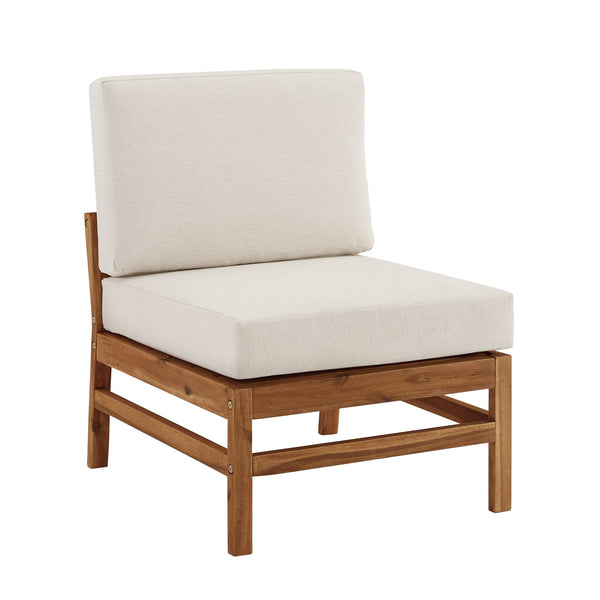 Walker Edison Vincent Modern/Contemporary Acacia Wood Chevron Armless Sectional VIODSEABRB