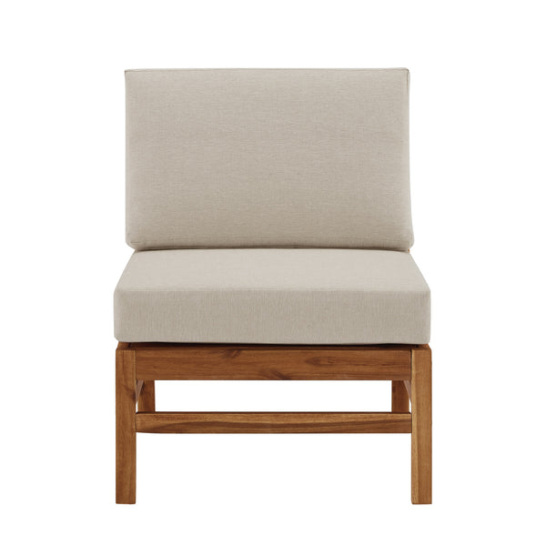 Walker Edison Vincent Modern/Contemporary Acacia Wood Chevron Armless Sectional VIODSEABRB