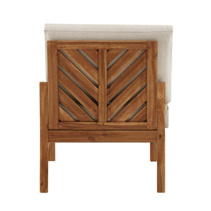 Walker Edison Vincent Modern/Contemporary Acacia Wood Chevron Armless Sectional VIODSEABRB