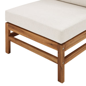 Walker Edison Vincent Modern/Contemporary Acacia Wood Chevron Armless Sectional VIODSEABRB