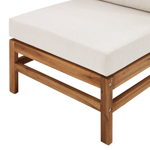 Walker Edison Vincent Modern/Contemporary Acacia Wood Chevron Armless Sectional VIODSEABRB