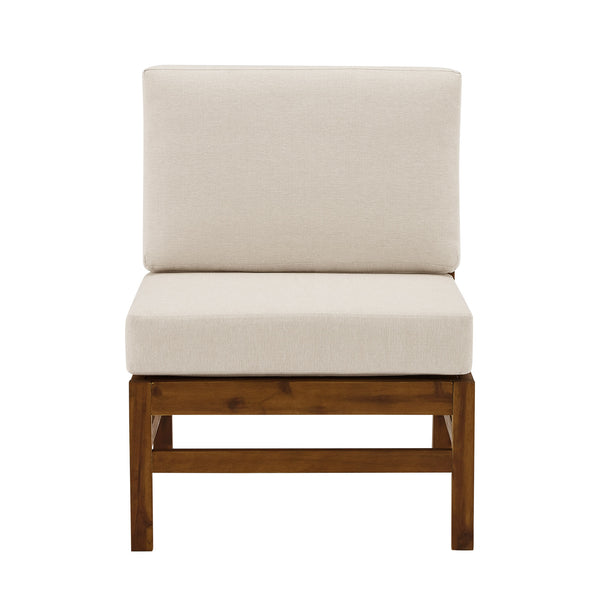 Walker Edison Vincent Modern/Contemporary Acacia Wood Chevron Armless Sectional VIODSEADBB