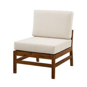 Walker Edison Vincent Modern/Contemporary Acacia Wood Chevron Armless Sectional VIODSEADBB