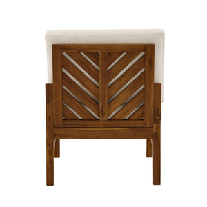 Walker Edison Vincent Modern/Contemporary Acacia Wood Chevron Armless Sectional VIODSEADBB