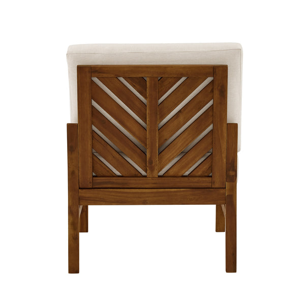 Walker Edison Vincent Modern/Contemporary Acacia Wood Chevron Armless Sectional VIODSEADBB