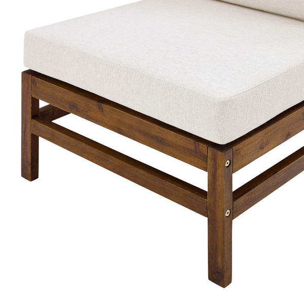 Walker Edison Vincent Modern/Contemporary Acacia Wood Chevron Armless Sectional VIODSEADBB