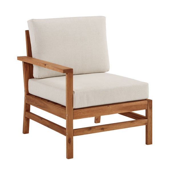 Walker Edison Vincent Modern/Contemporary Acacia Wood Chevron Left Arm Sectional VIODSELABRB