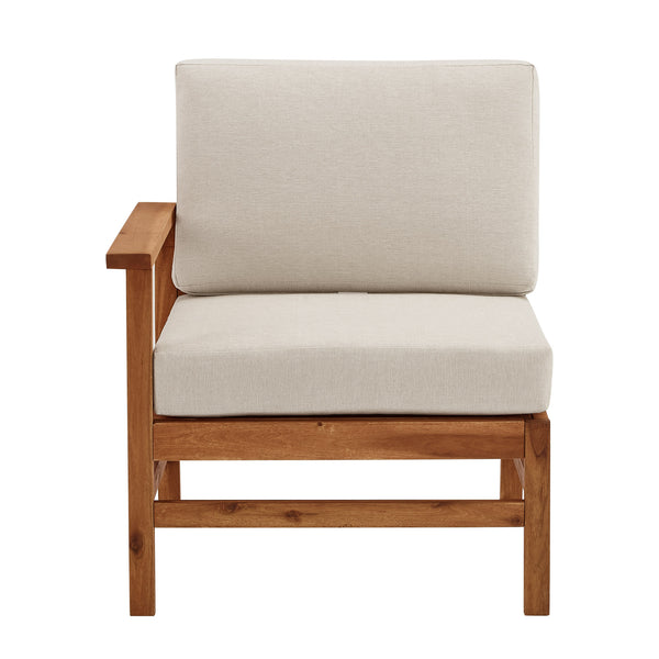 Walker Edison Vincent Modern/Contemporary Acacia Wood Chevron Left Arm Sectional VIODSELABRB