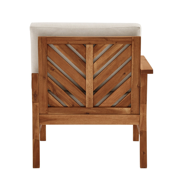 Walker Edison Vincent Modern/Contemporary Acacia Wood Chevron Left Arm Sectional VIODSELABRB