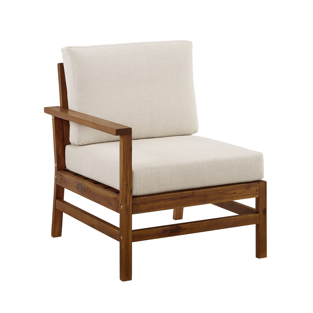 Walker Edison Vincent Modern/Contemporary Acacia Wood Chevron Left Arm Sectional VIODSELADBB