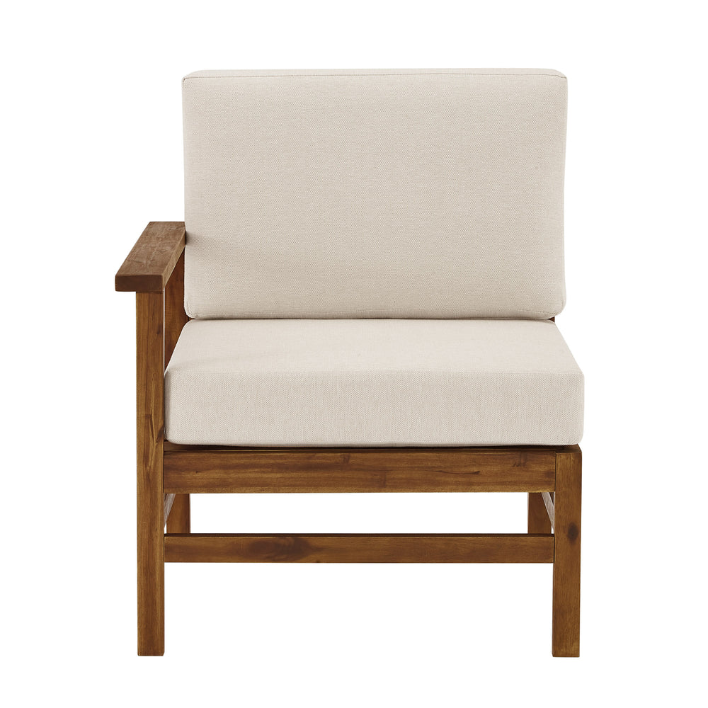 Walker Edison Vincent Modern/Contemporary Acacia Wood Chevron Left Arm Sectional VIODSELADBB