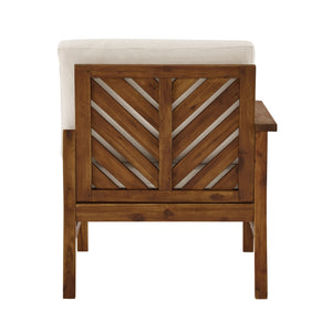 Walker Edison Vincent Modern/Contemporary Acacia Wood Chevron Left Arm Sectional VIODSELADBB