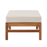 Walker Edison Vincent Modern/Contemporary Acacia Wood Chevron Ottoman Sectional VIODSEOBRB