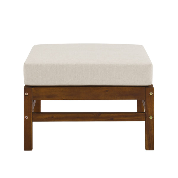 Walker Edison Vincent Modern/Contemporary Acacia Wood Chevron Ottoman Sectional VIODSEODBB