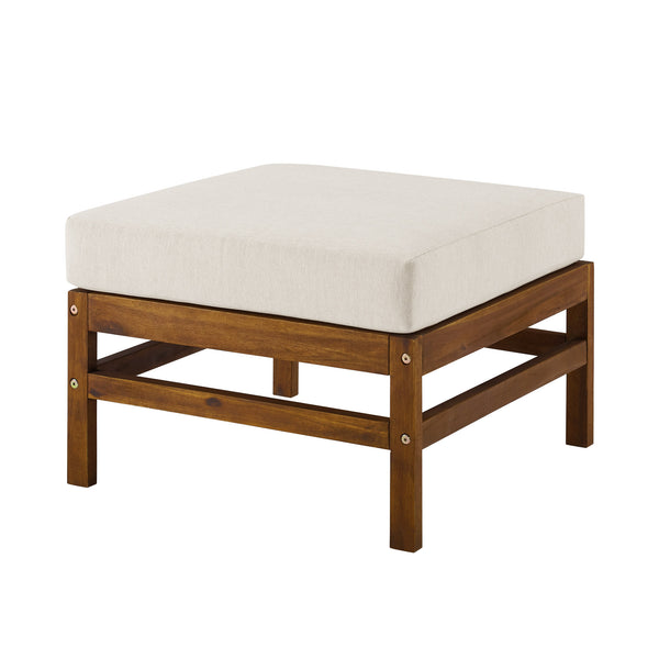 Walker Edison Vincent Modern/Contemporary Acacia Wood Chevron Ottoman Sectional VIODSEODBB