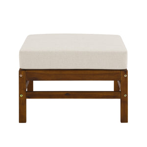 Walker Edison Vincent Modern/Contemporary Acacia Wood Chevron Ottoman Sectional VIODSEODBB