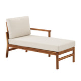 Walker Edison Vincent Modern/Contemporary Acacia Wood Chevron Right Arm Chaise VIODSERACBRB