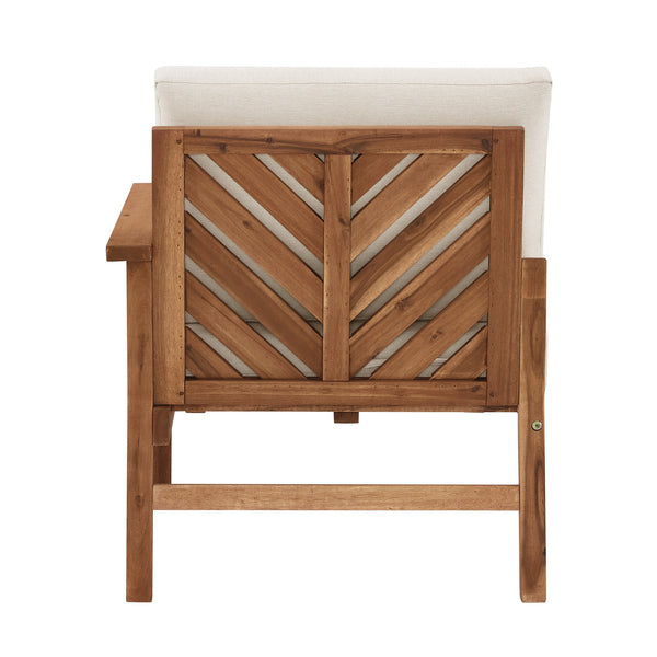 Walker Edison Vincent Modern/Contemporary Acacia Wood Chevron Right Arm Chaise VIODSERACBRB