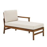 Walker Edison Vincent Modern/Contemporary Acacia Wood Chevron Right Arm Chaise VIODSERACDBB