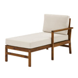 Walker Edison Vincent Modern/Contemporary Acacia Wood Chevron Right Arm Chaise VIODSERACDBB