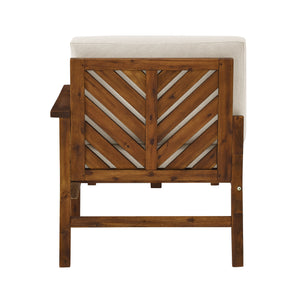 Walker Edison Vincent Modern/Contemporary Acacia Wood Chevron Right Arm Chaise VIODSERACDBB