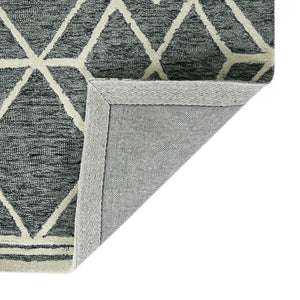 AMER Rugs Vista VIS-1 Hand-Hooked Geometric Farmhouse Area Rug Gray 9' x 13'