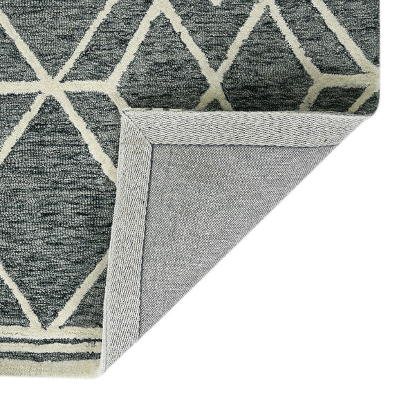 AMER Rugs Vista VIS-1 Hand-Hooked Geometric Farmhouse Area Rug Gray 9' x 13'