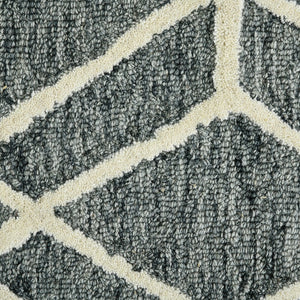AMER Rugs Vista VIS-1 Hand-Hooked Geometric Farmhouse Area Rug Gray 9' x 13'