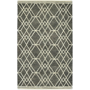 AMER Rugs Vista VIS-2 Hand-Hooked Geometric Farmhouse Area Rug Taupe 9' x 13'