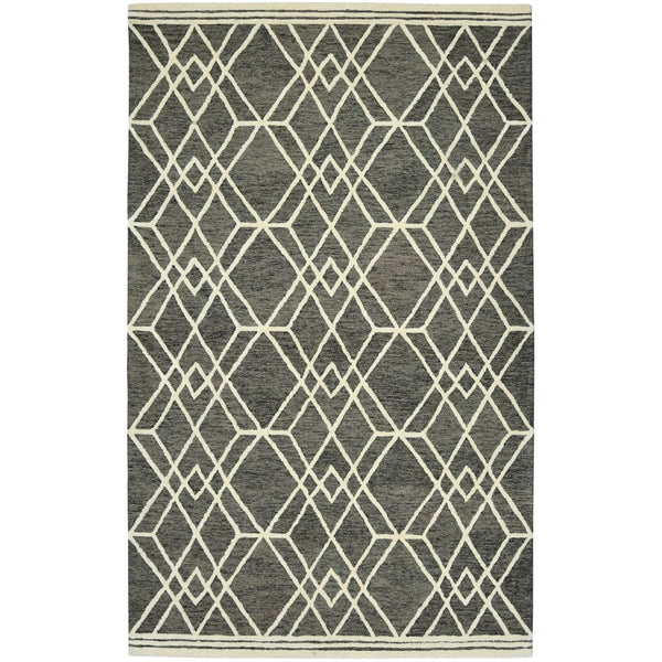 AMER Rugs Vista VIS-2 Hand-Hooked Geometric Farmhouse Area Rug Taupe 9' x 13'