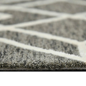 AMER Rugs Vista VIS-2 Hand-Hooked Geometric Farmhouse Area Rug Taupe 9' x 13'