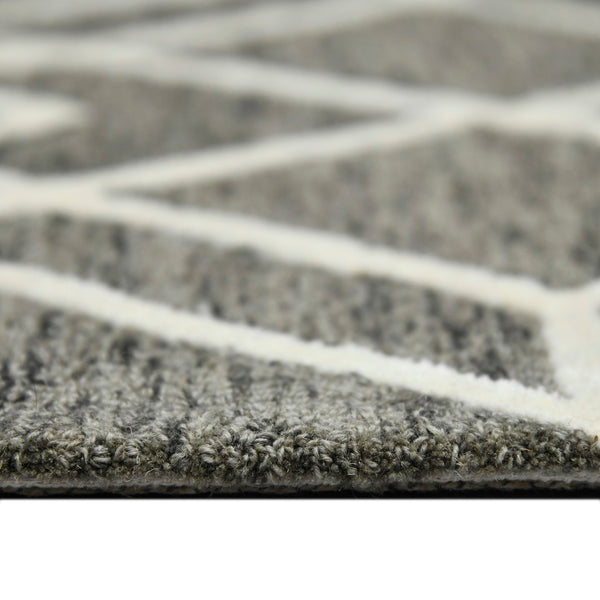 AMER Rugs Vista VIS-2 Hand-Hooked Geometric Farmhouse Area Rug Taupe 9' x 13'