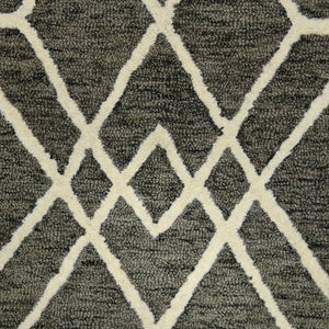 AMER Rugs Vista VIS-2 Hand-Hooked Geometric Farmhouse Area Rug Taupe 9' x 13'