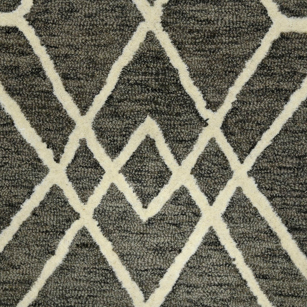 AMER Rugs Vista VIS-2 Hand-Hooked Geometric Farmhouse Area Rug Taupe 9' x 13'