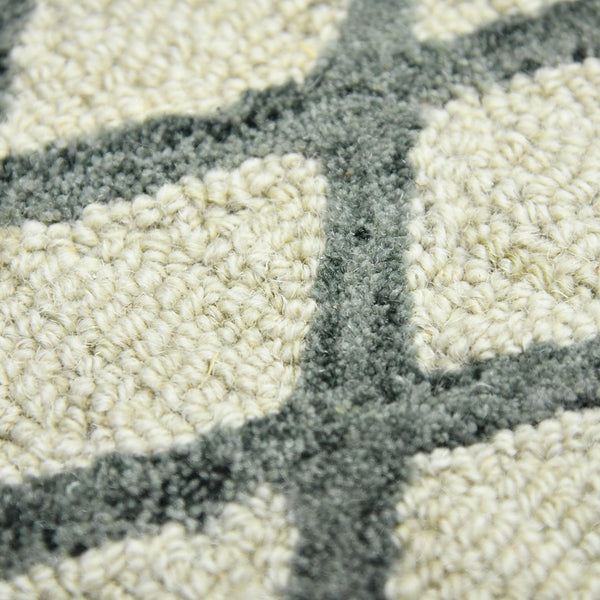 AMER Rugs Vista VIS-4 Hand-Hooked Geometric Farmhouse Area Rug Ivory 9' x 13'