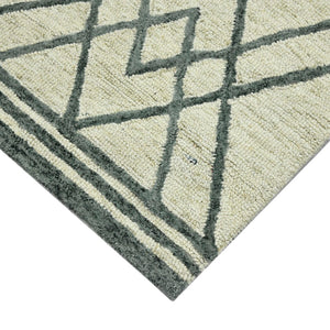 AMER Rugs Vista VIS-4 Hand-Hooked Geometric Farmhouse Area Rug Ivory 9' x 13'